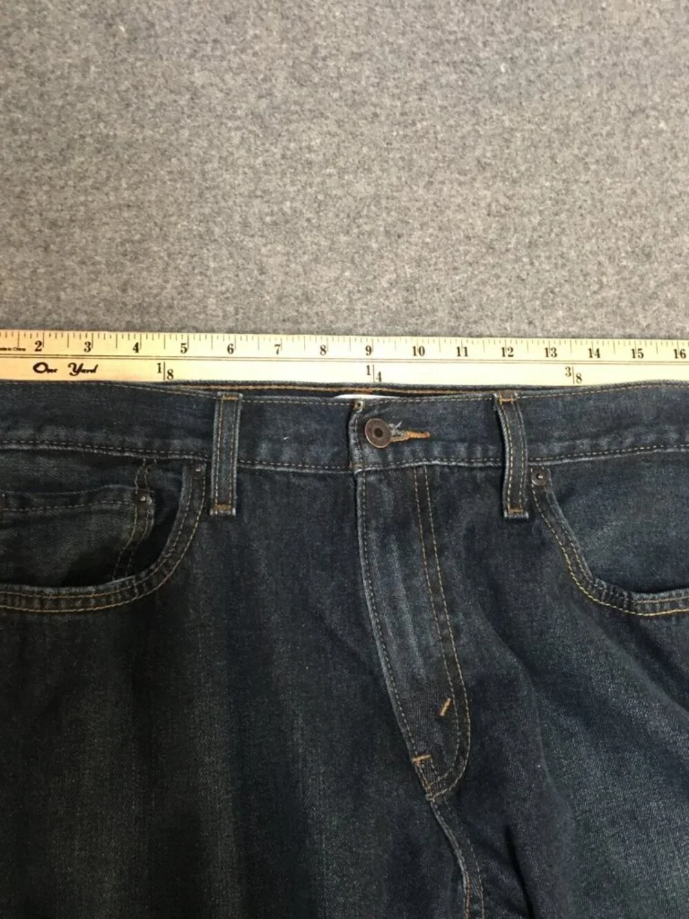 Signature Levi's Men 34x30 Jeans Bootcut Blue Dark Washed Denim 100% Cotton